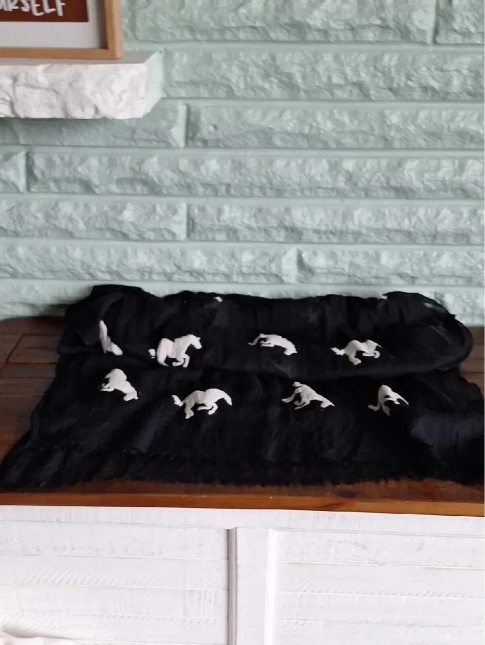 Black And White Horse Scarf